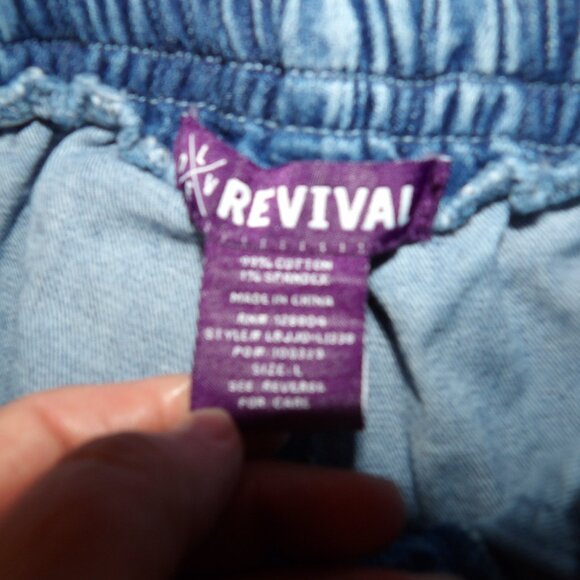 Love Revival Pull On Denim Joggers Sz L - Picture 5 of 5